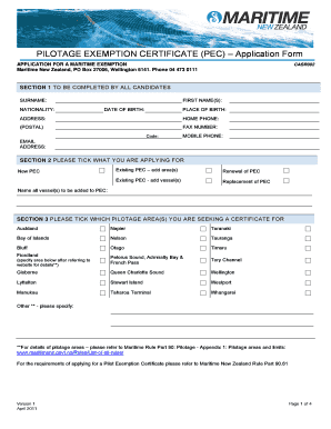  Pilotage Exemption Certificate Application Form Maritime New Zealand Maritimenz Govt 2019