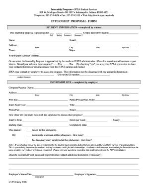 Internship Proposal Form