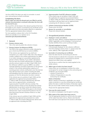 APSS155A Notes Notes to You Fill in the Form APSS155A Use These Notes to Help You Fill in Form APSS155A