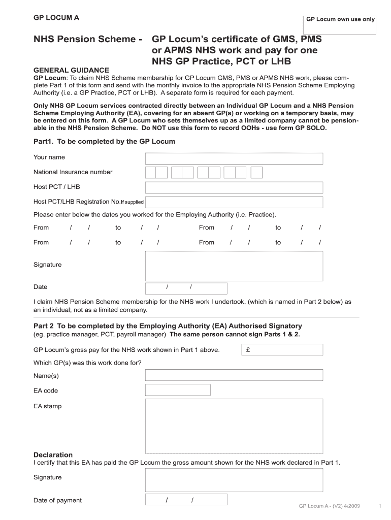  Editable Gp Pension Form a 2019