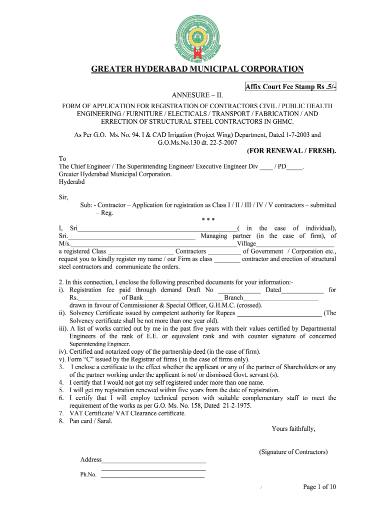 Class 4 Civil Contractor Registration In Karnataka