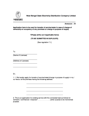 Electricity Meter Change Application Online  Form