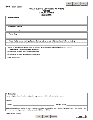  Form 22 Annual Return 2013