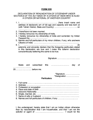 Citizen Declaration Form