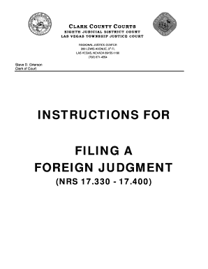 pdfFiller Foreign Judgment Clark County  Form