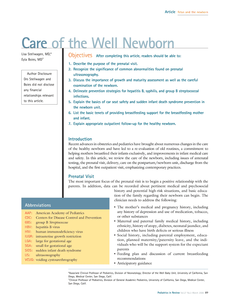  Care of the Well Newborn Snell PDF 2006-2024