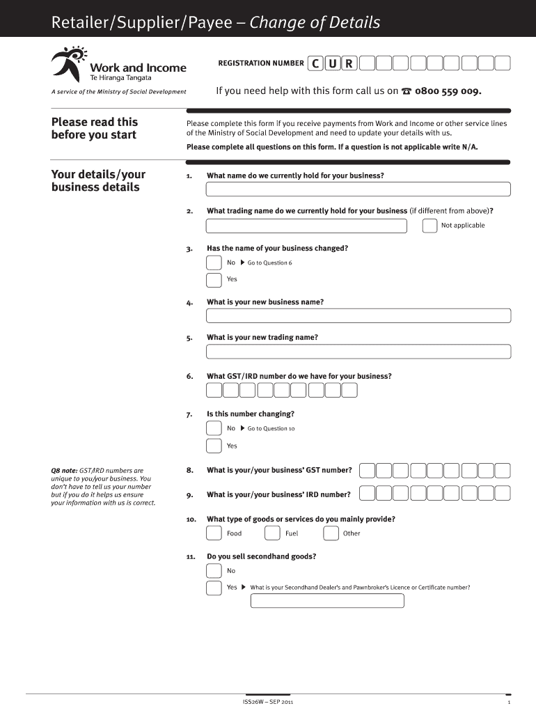 Winz Landlord Registration  Form