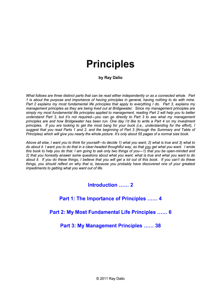 Ray Dalio Principles PDF  Form