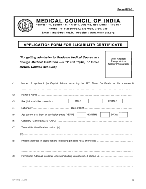  Mci Eligibility Certificate 2010