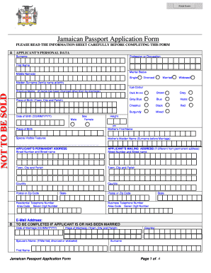 Jamaican Passport Form