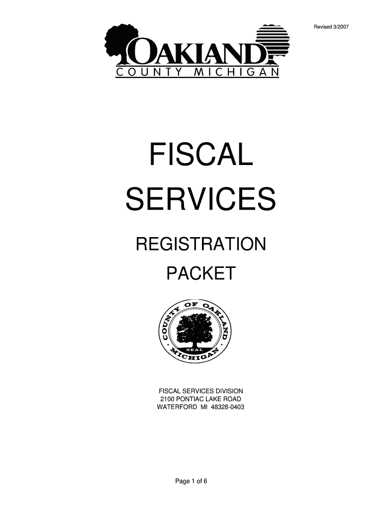  Oakland County Fiscal Services Vendor Registration Packet 2007-2024