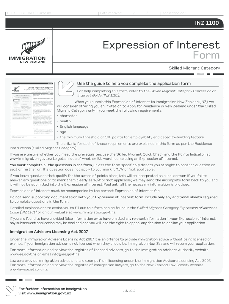 Get and Sign Nz Expression 2012-2022 Form