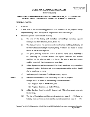 Form No 1 and Questionnaire