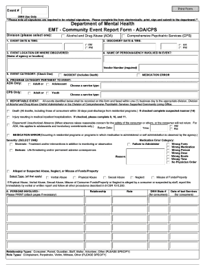 Emt for Dmh Form