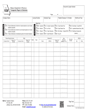 1536 Transporter Report of Deliveries  Form