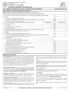 INT 2 1 Bank Franchise Tax Schedule BF  Form