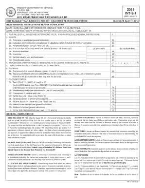 INT 2 1 Bank Franchise Tax Schedule BF  Form