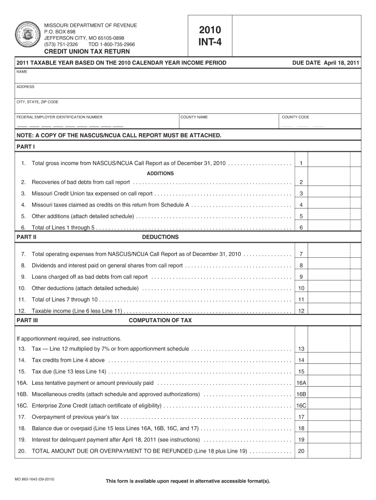 BOX 898 JEFFERSON CITY, MO 65105 0898 573 751 2326 TDD 1 800 735 2966 Dor Mo  Form