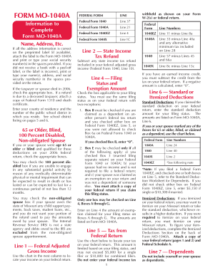 Mo 1040a Fillable Form