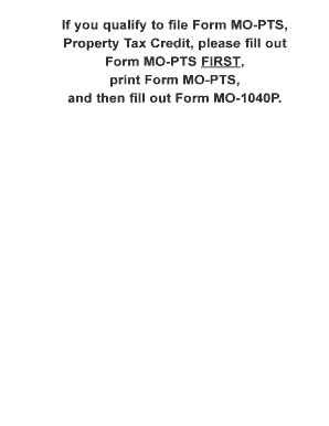  Mo Pts Property Tax Credit Form 2001-2024