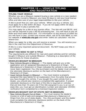 CHAPTER 12 VEHICLE TITLING  Form