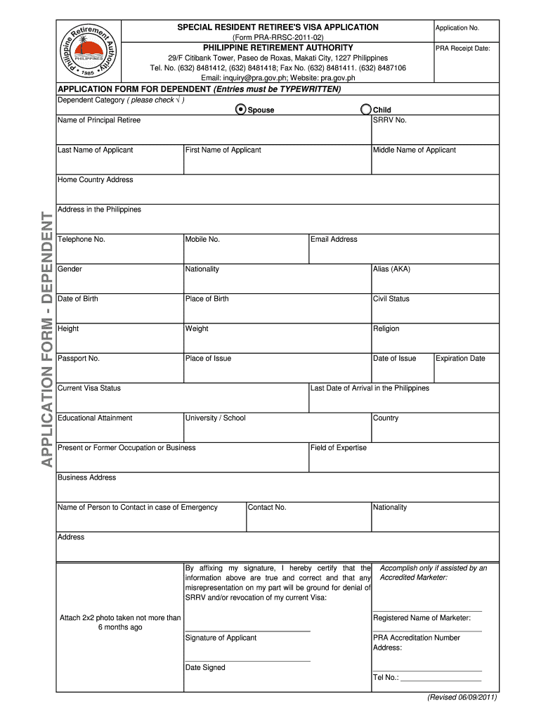  PRA Application Form Philippine Retirement Authority 2019-2024