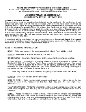 Electrical Journeyman Application  Form