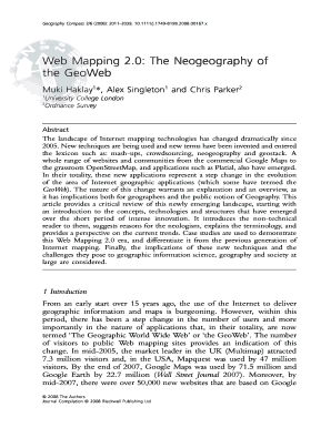 Web Mapping 20 the Neogeography of the Geoweb Form