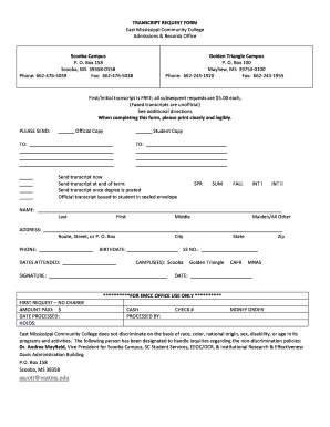 Emcc Transcript  Form