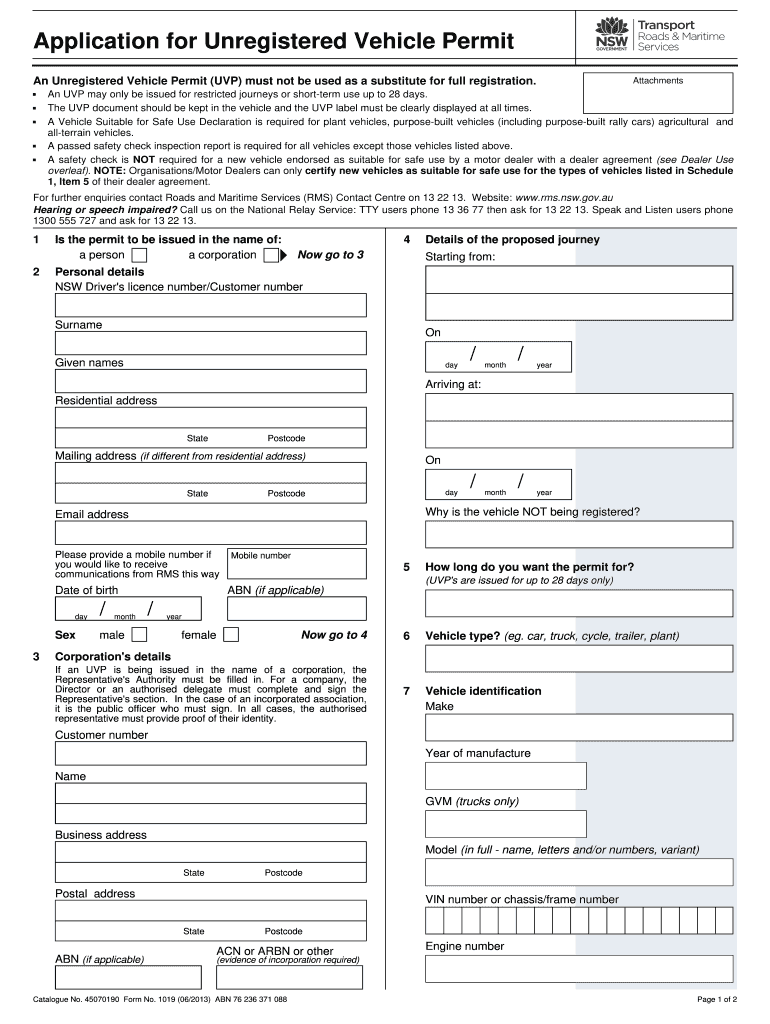  Vehicle Permit 2013