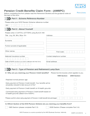 Nhs Pensions Aw8pc 2012 2025 Form Fill Out And Sign Printable PDF 