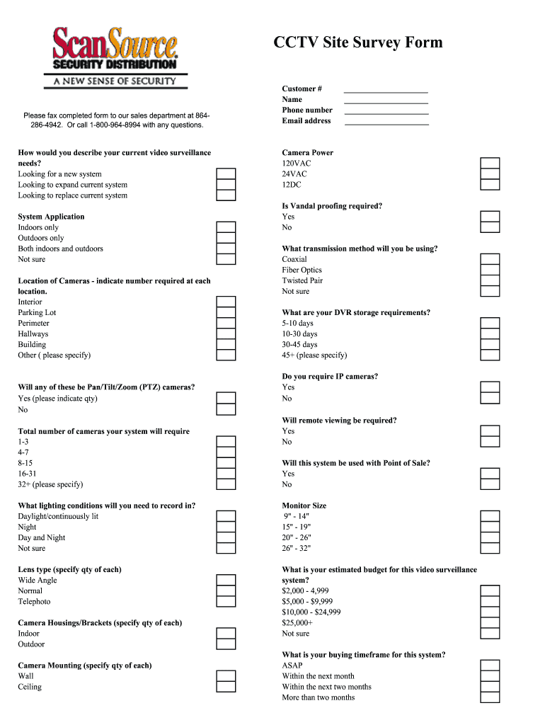 Cctv Site Survey Form