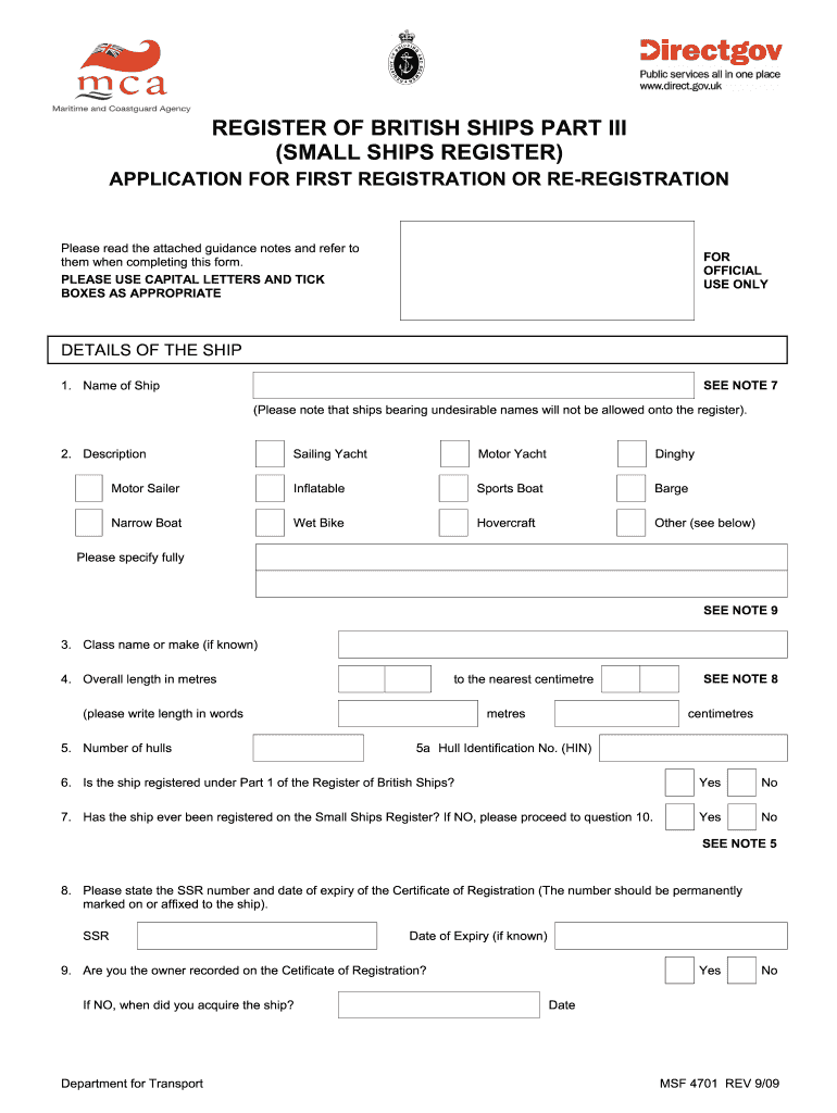  Small Ship Register 2009