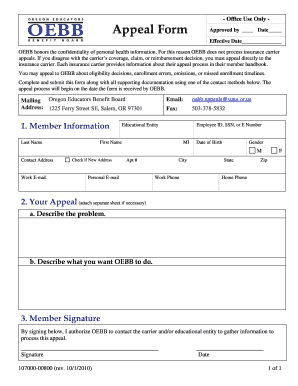 Oebb Appeal Form