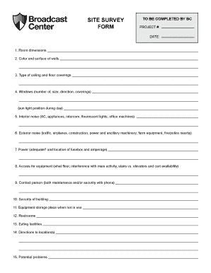 Av Site Survey Checklist  Form