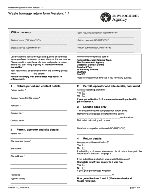 Waste Tonnage Return Form