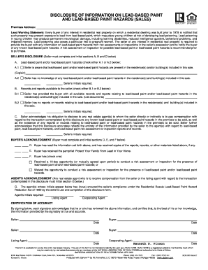 Lead Based Paint Disclosure Florida  Form