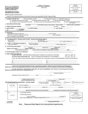 Cs Form 101 D Revised Sept