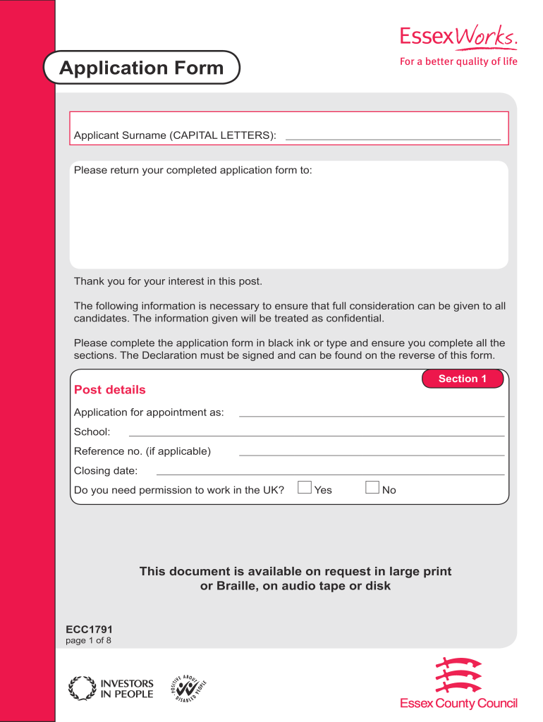 Ecc1791 Application Form
