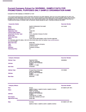 Company Extract Form