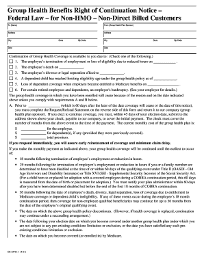  Group Health Benefits Right of Continuation Notice Aetna 2001-2024