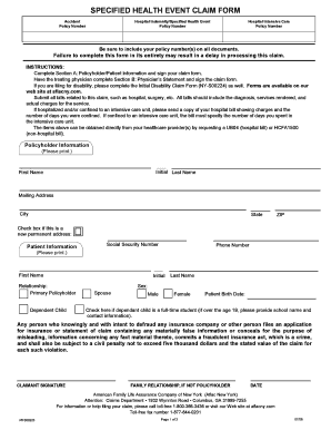 Aflac Intensive Care Claim Form
