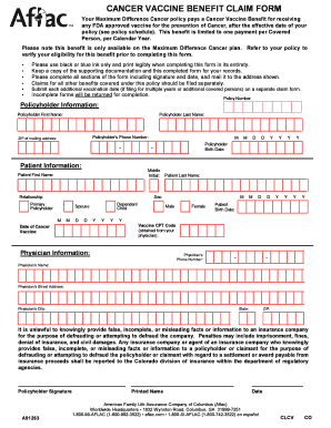 How Much Does Aflac Pay for Immunizations  Form