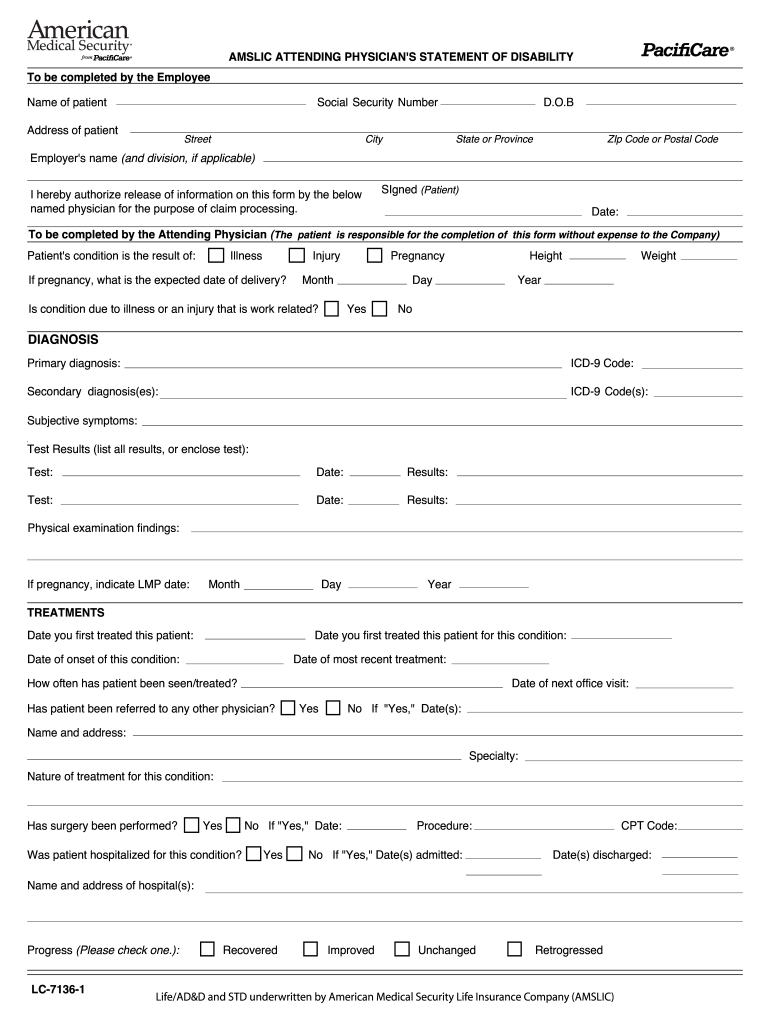 Statement of Disability  Form