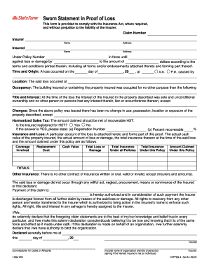Sample Proof of Loss Form