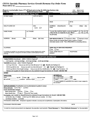 Cigna Growth Hormone Prior Authorization Form