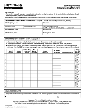 Premera Prescription Drug Reimbursement Form