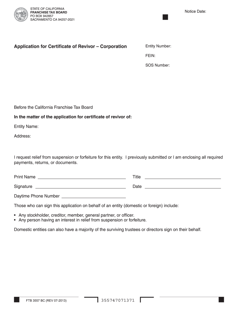Ftb 3557 Form 2015