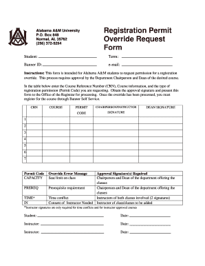 Aamu Override Form