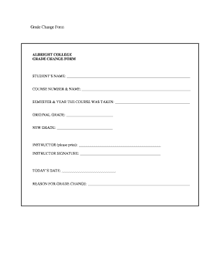 Grade Change Form